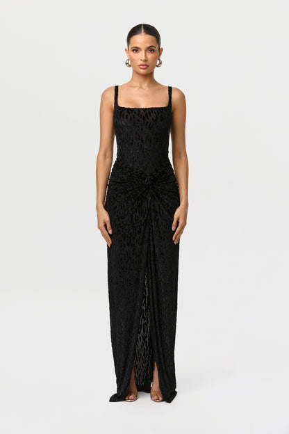 Burnout Twist Maxi Skirt