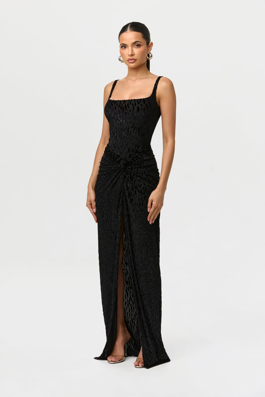 Burnout Twist Maxi Skirt