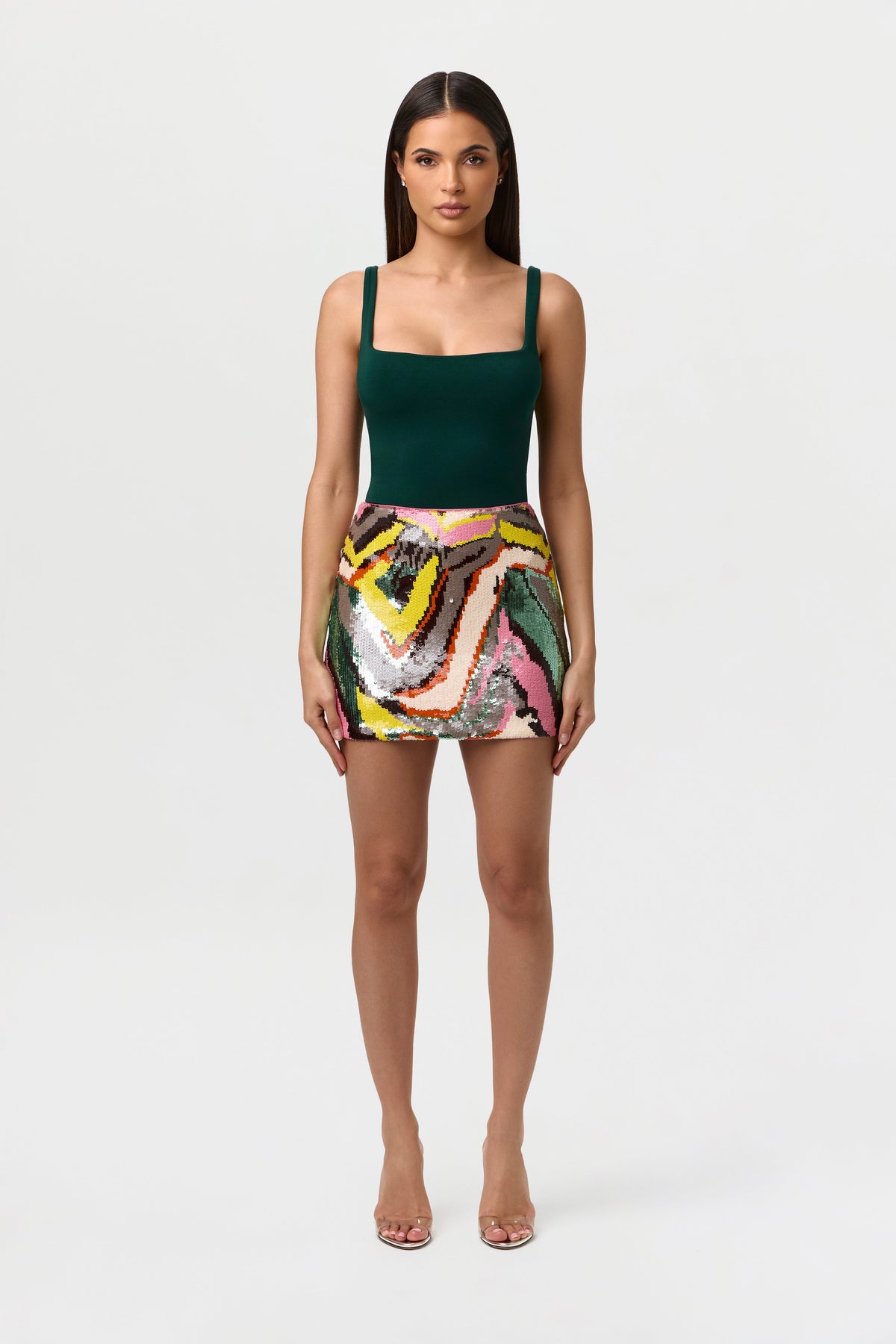 Sequin Abstract Mini Skirt