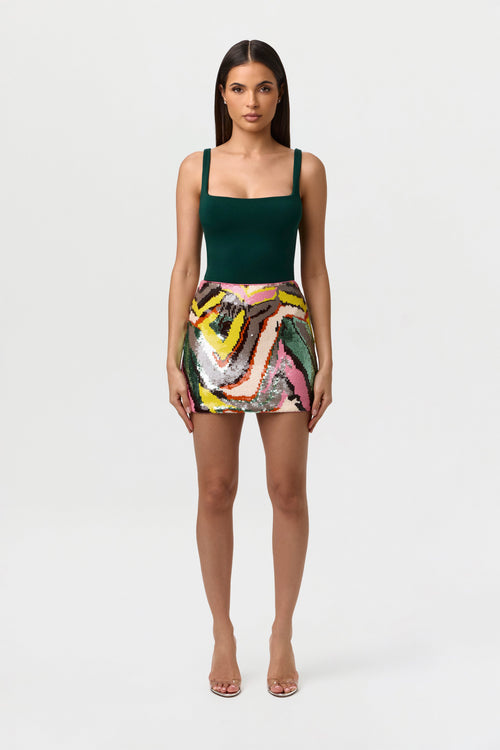 Sequin Abstract Mini Skirt