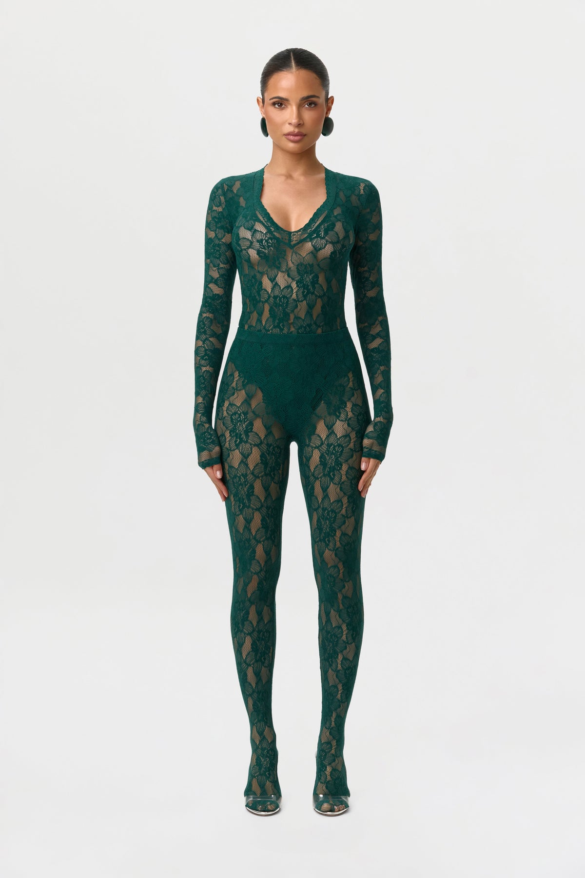 Stretch Lace Closed Toe Legging Petite