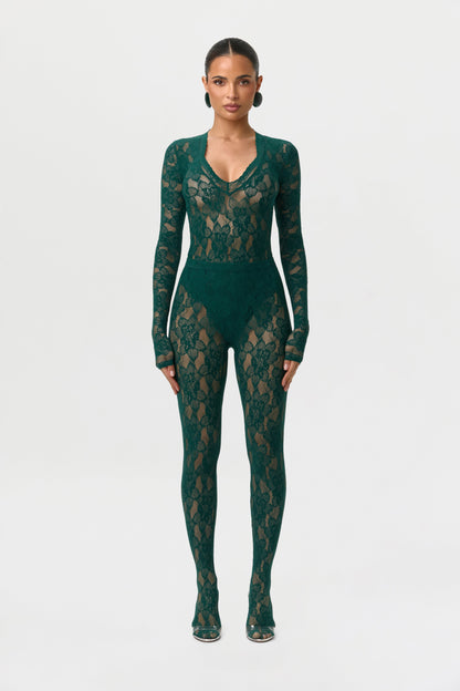 Stretch Lace Closed Toe Legging Petite