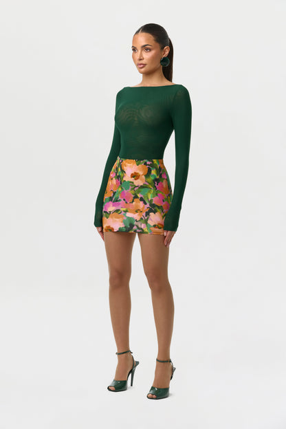 Naked Print Mini Skirt