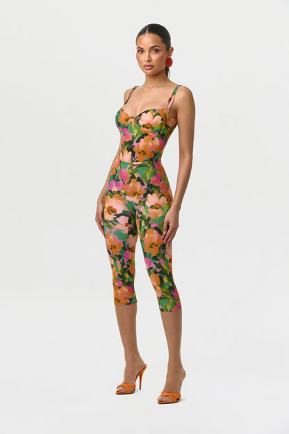 Naked Print Open Back Bodysuit
