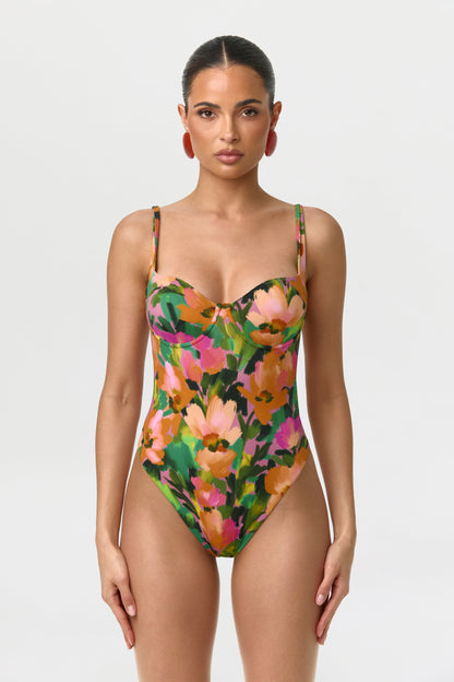 Naked Print Open Back Bodysuit
