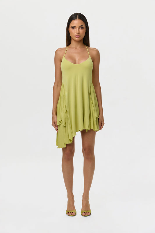 Micro Modal Strap Double Slit Mini Dress