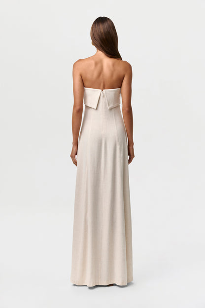 Linen Tube Maxi Dress