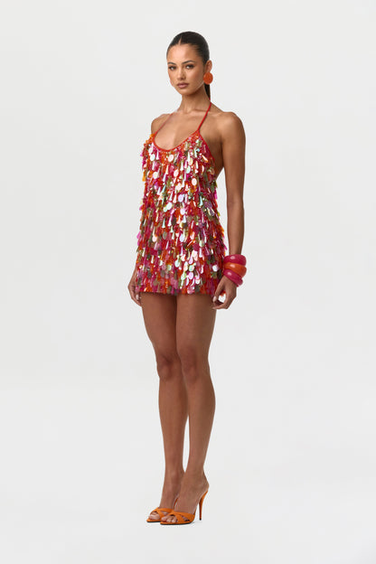 Sequin Halter Mini Dress