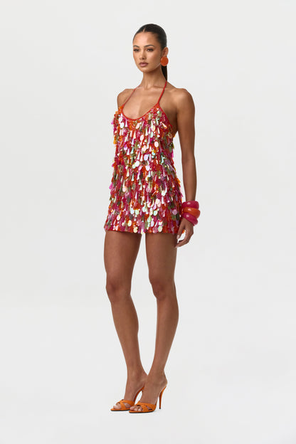 Sequin Halter Mini Dress