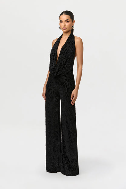 Burnout Halter Open Back Jumpsuit
