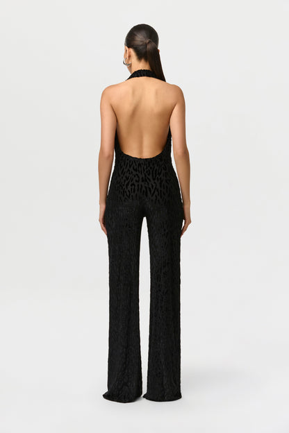 Burnout Halter Open Back Jumpsuit