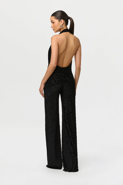 Burnout Halter Open Back Jumpsuit