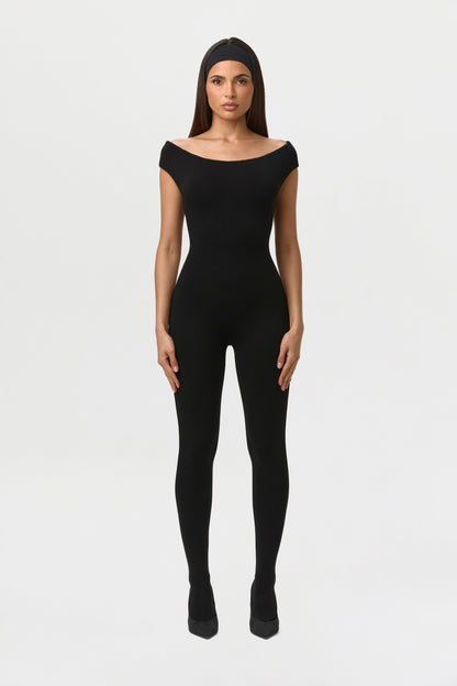 Smooth Off-Shoulder Jumpsuit Petite