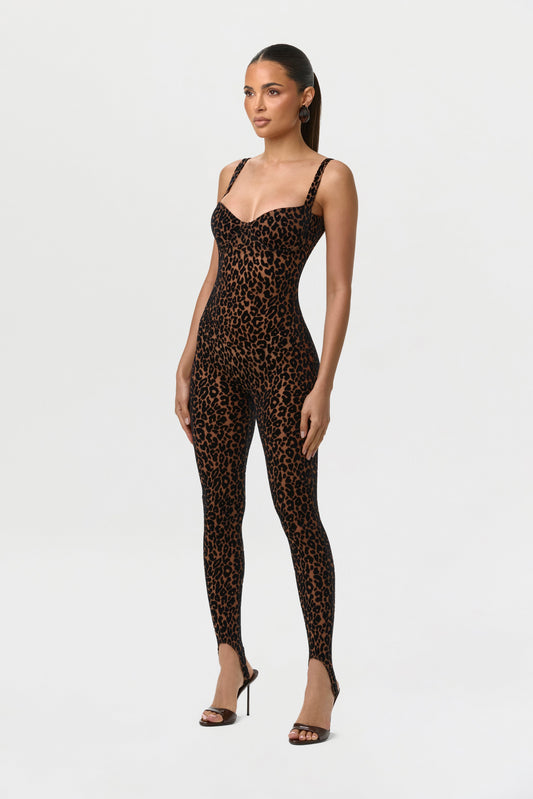 Burnout Print Open Back Jumpsuit