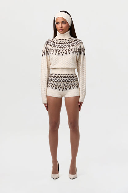 Knit Fair Isle Hot Pants