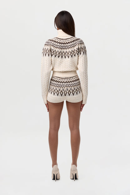 Knit Fair Isle Hot Pants