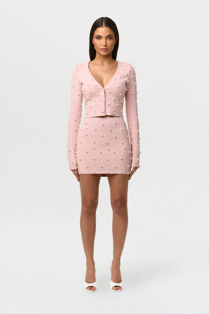 Knit Pearl Crop Cardigan