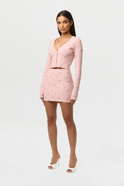 Knit Pearl Crop Cardigan