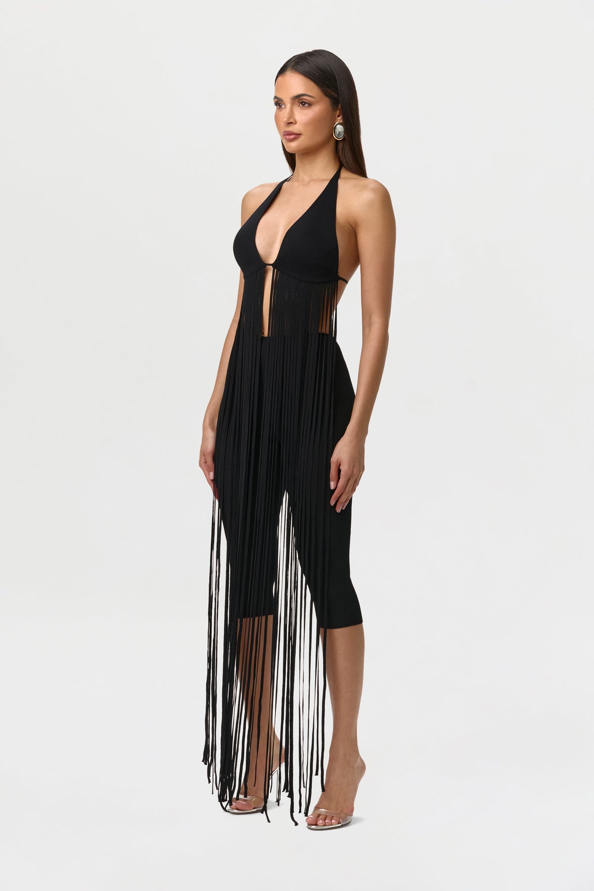 Knit Fringe Bra Halter Top