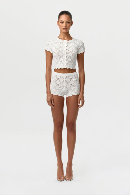 Knit Pointelle Shorts