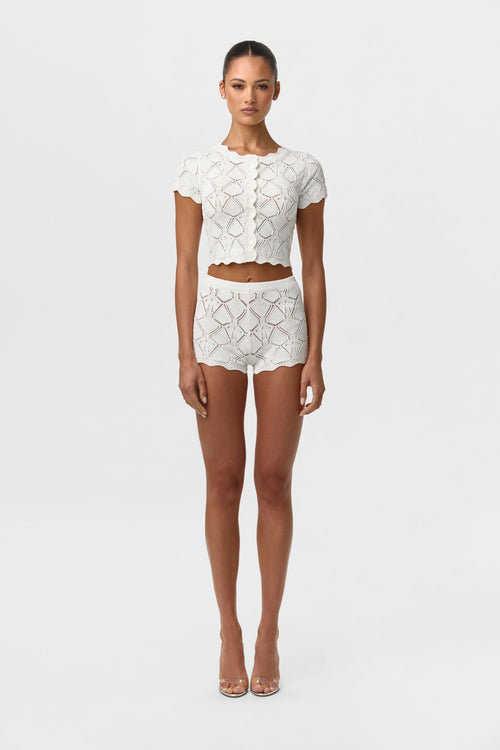 Knit Pointelle Shorts