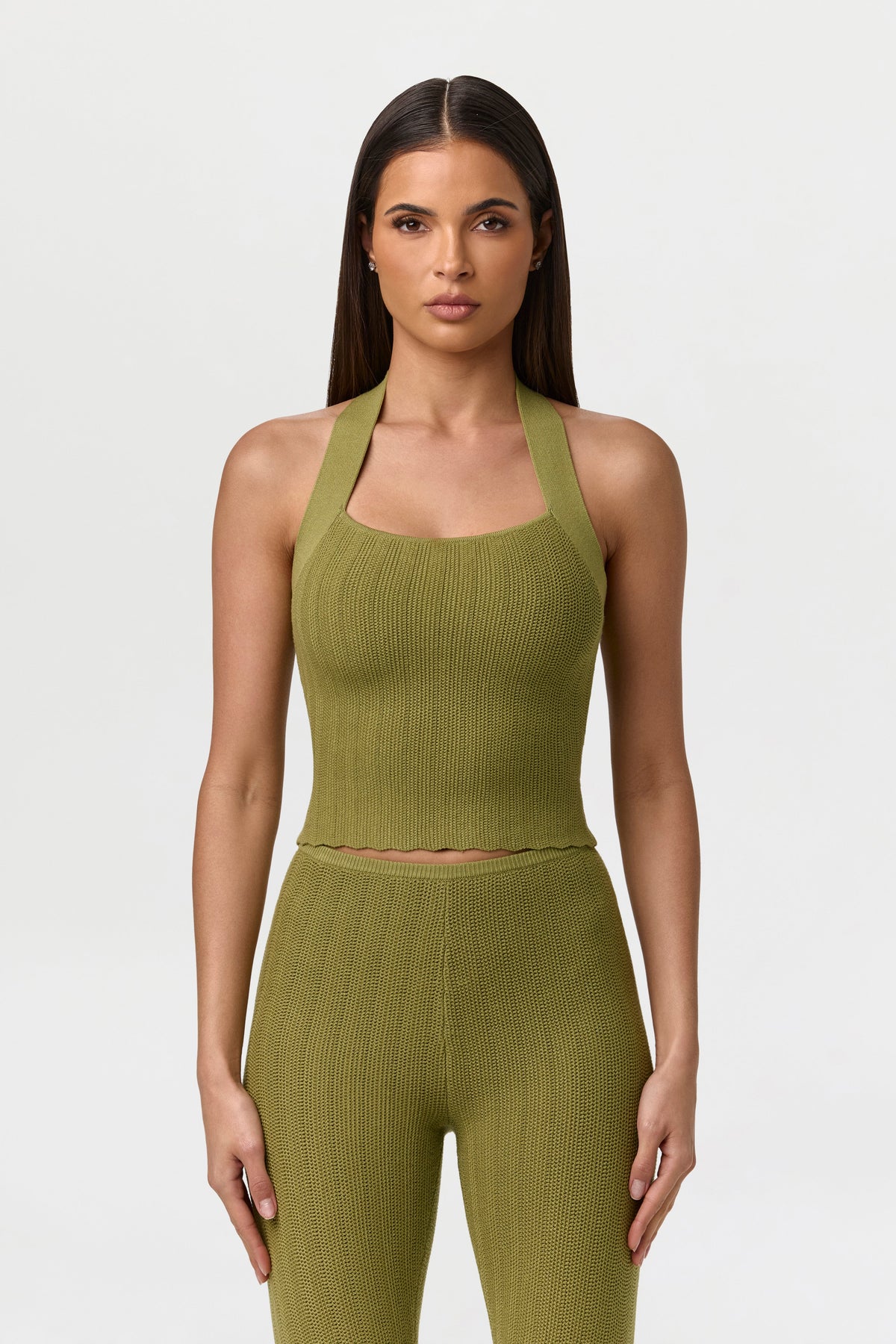 Knit Open Back Halter Top