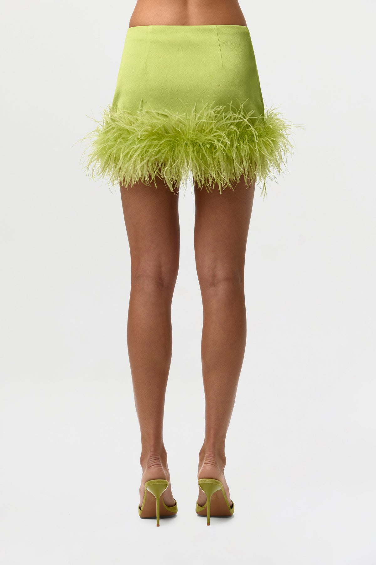 Satin Feather Mini Skirt