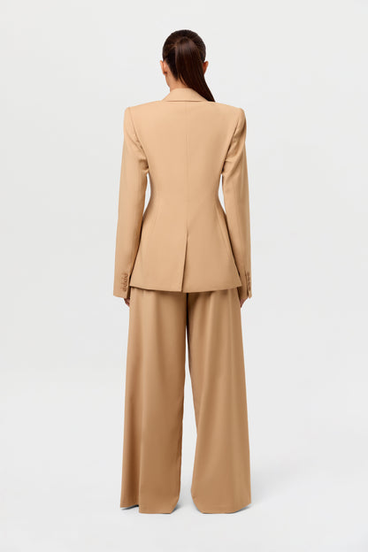 Suiting Pleated Wide-Leg Pant
