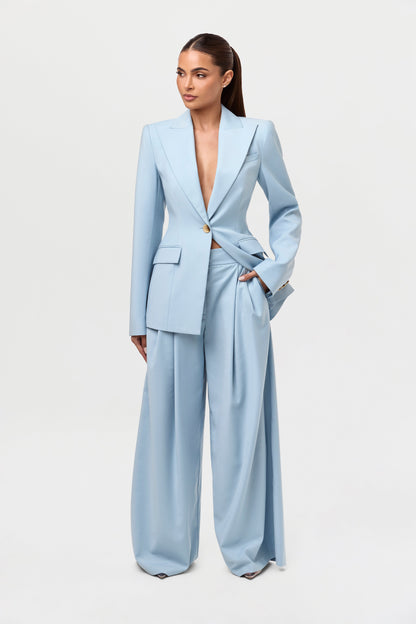 Suiting Pleated Wide-Leg Pant