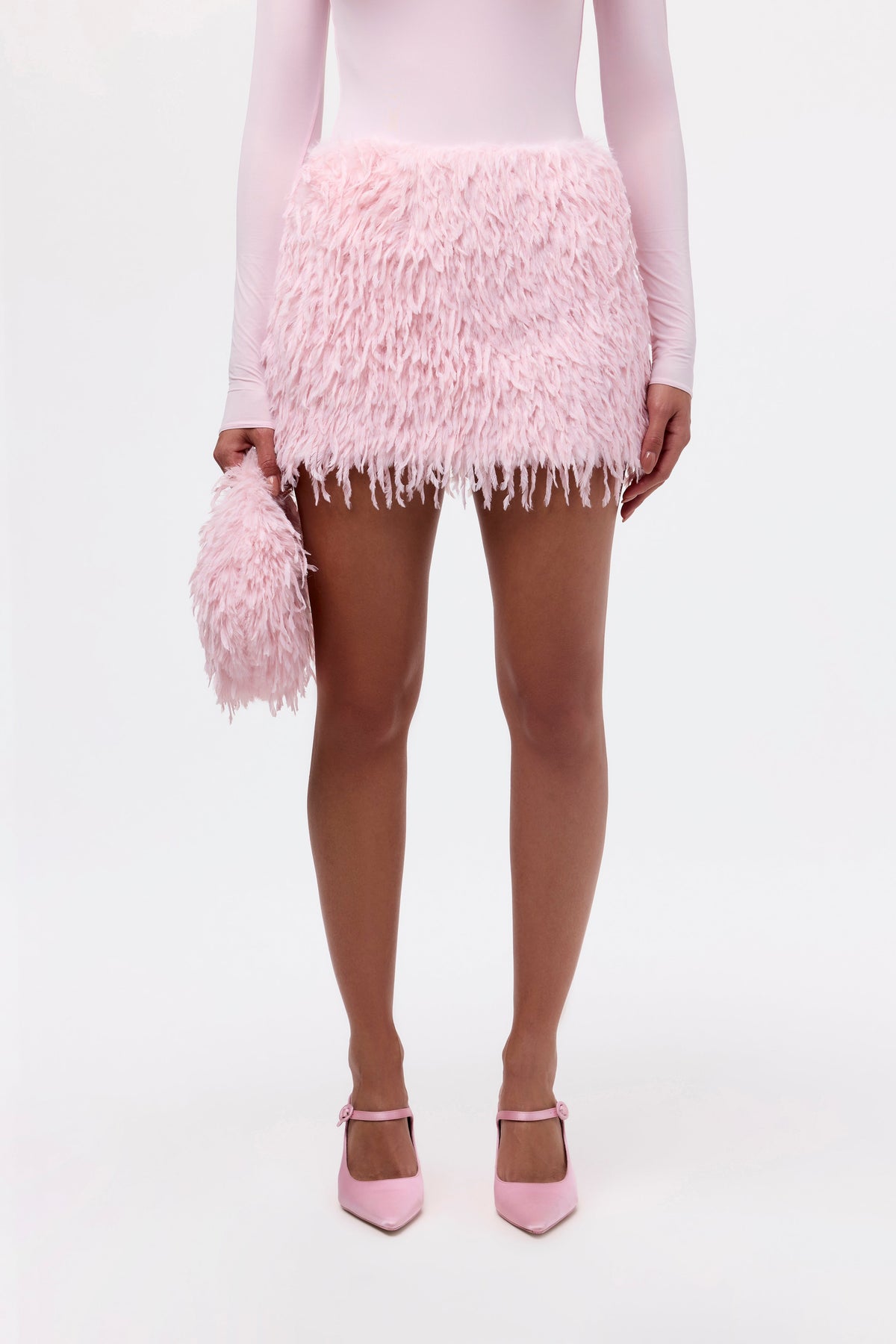Faux Feather Mini Skirt