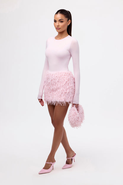 Faux Feather Mini Skirt