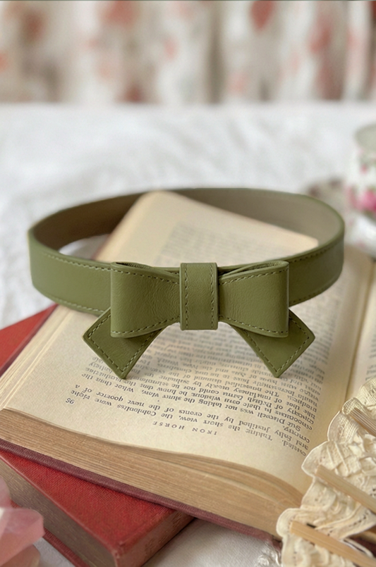 Pretty Kitty Follies Bow Belt (Olive)