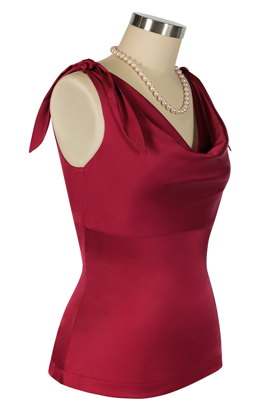 D'Amour Classic Cowl Top (Burgundy)