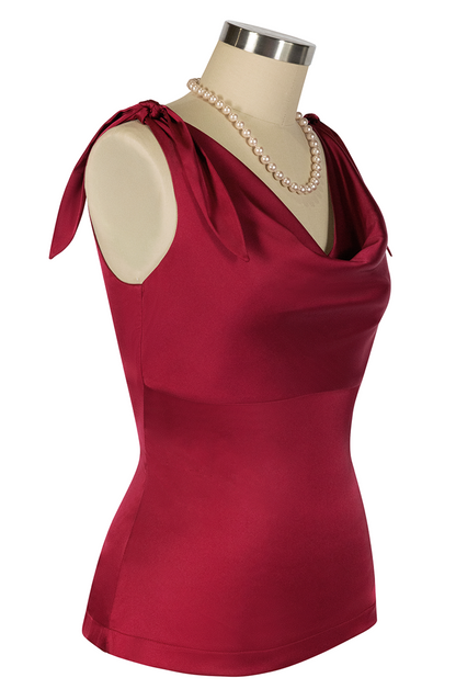 D'Amour Classic Cowl Top (Burgundy)