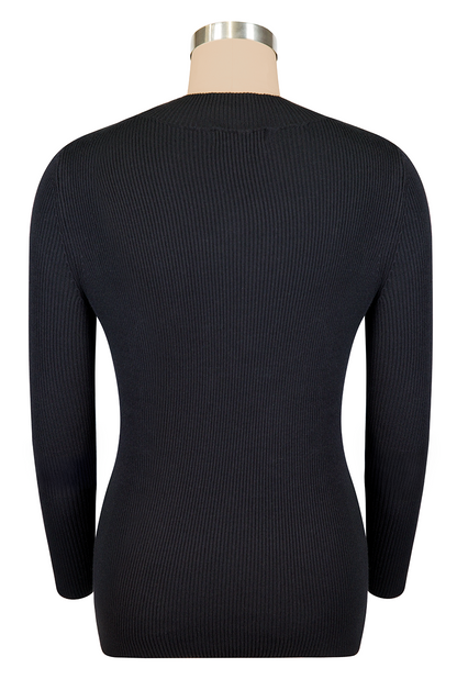 TurtleNeck Knit Top (Black)