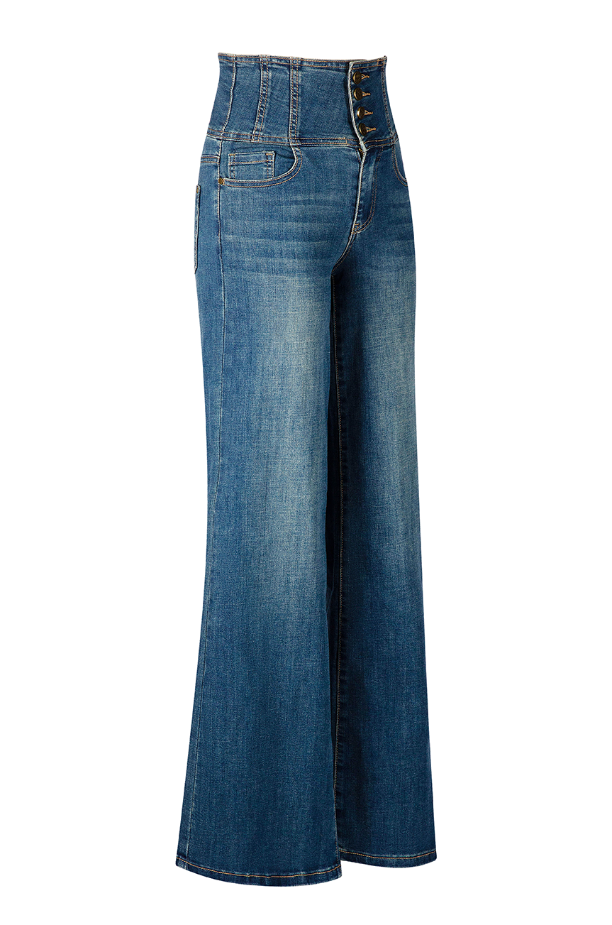 Vegas Wide Leg Denim Jean (Light Denim)