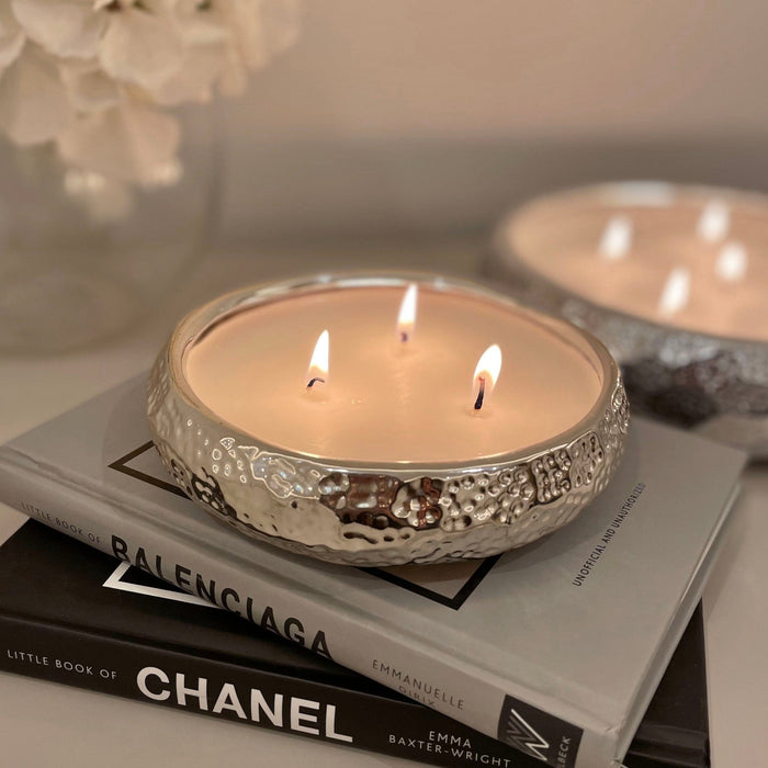Aeolian 3 Wick Silver Candle Candle