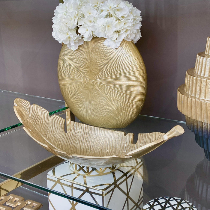 Antoine Gold Curved Leaf Dish Accessories