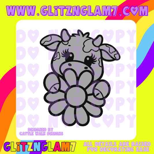 Baby Cow with Daisy Silicone Mold
