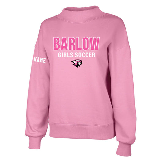 Barlow Girls Soccer Mockneck Sweatshirt Logowear Barlow Girls Soccer Pink Ladies XS