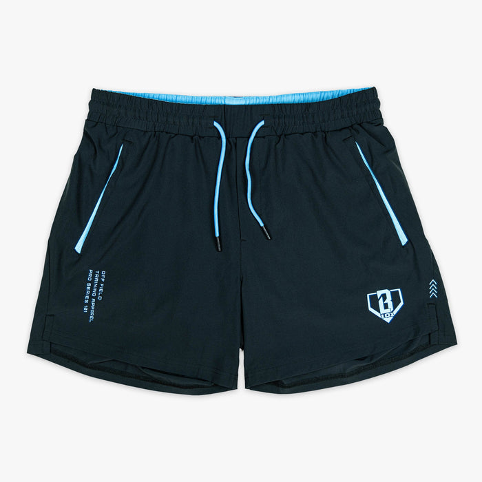 Baseball Lifestyle 101 Youth Pro Series Shorts V2 Apparel Baseball Lifestyle 101 Black/Light Blue Youth Small