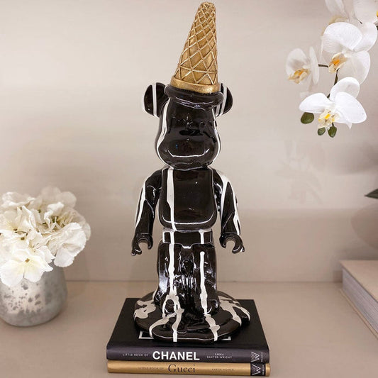 Black Ice Cream Cone Drip Bear Ornament Accessories