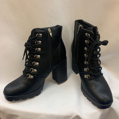 Boots Lace Up Block Heel