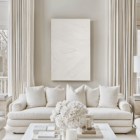 Boston Cream Textured Abstract Canvas Wall Art Accessories