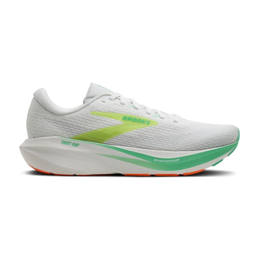 Brooks Men's Ghost Amp Footwear Brooks White/Paradise Green/Nightlife-102 7.5 Medium-D