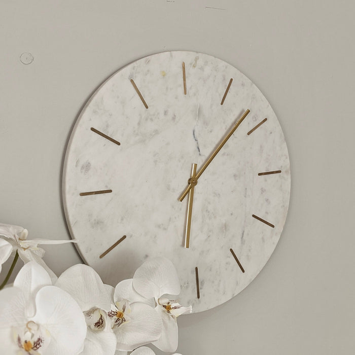 Brynlee Marble & Gold Round Wall Clock Accessories