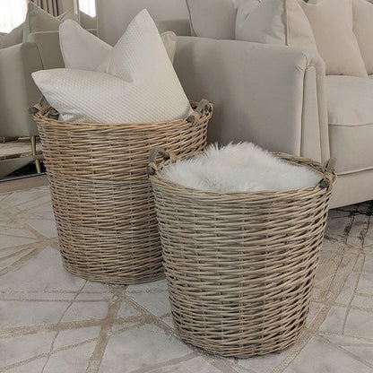 Brynn Large Decorative Wicker Baskets - Set of 2 Accessories