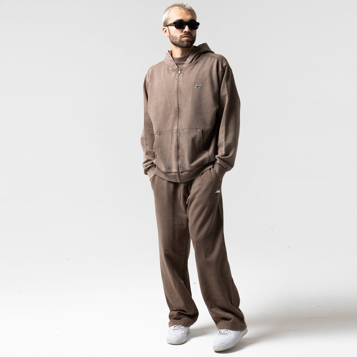 RIPNDIP Castanza Zip Up Hoodie (Brown Vintage Wash)