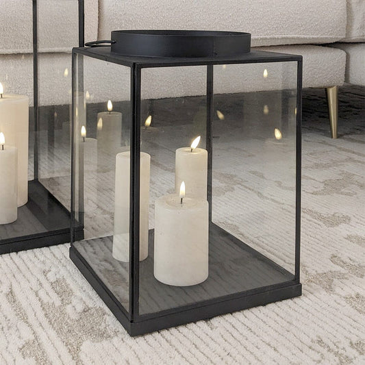 Chai Medium Black Metal & Glass Lantern Accessories