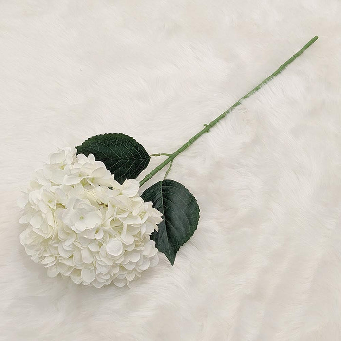 White Giant Pom Pom Hydrangea Single Stem Flower Accessories